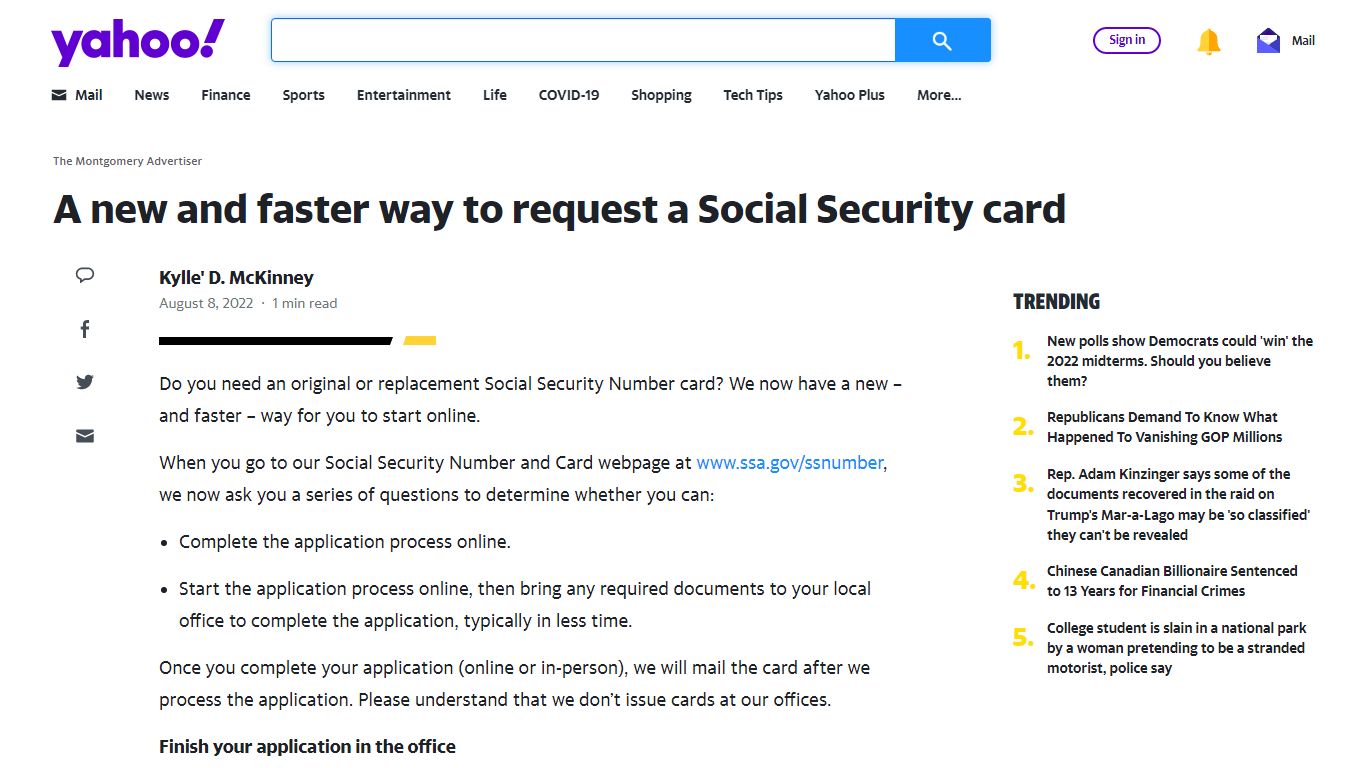 A new and faster way to request a Social Security card